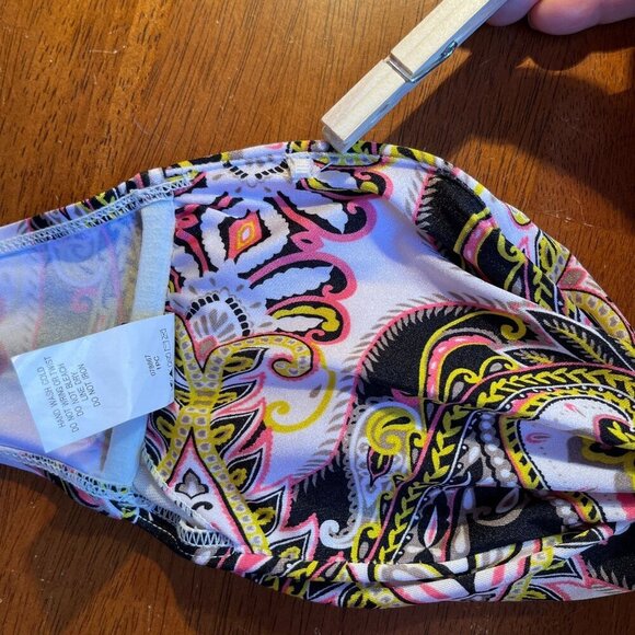 Ninety Six Degrees Bandeau Bikini Womens L/XL Gypsy Paisley Tassel Bohemian Boho - Picture 9 of 16